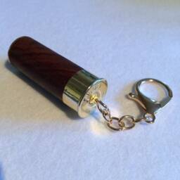 Purdey Solid Walnut Wood Keyring/Bag Charm Gift