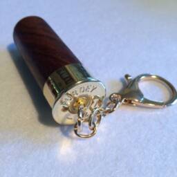 Purdey Solid Walnut Wood Keyring/Bag Charm Gift - thumbnail 3
