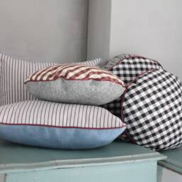 Round Black & White Gingham Cushion For Children's Room, Cous212108 - thumbnail 2