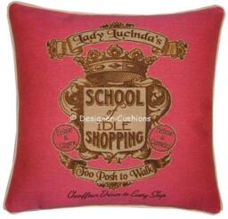Sale The School Of Idle Shopping Pink Woven Tapestry Cushion Cover Sham - thumbnail 1