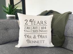 2nd Wedding Anniversary Gift, Cotton Cushion - thumbnail 1