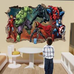 Superhero Avengers Vinyl Wall Sticker Hero Spiderman Hulk Boys Bedroom Decor 1151 - thumbnail 1