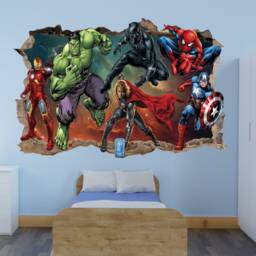 Superhero Avengers Vinyl Wall Sticker Hero Spiderman Hulk Boys Bedroom Decor 1151 - thumbnail 2