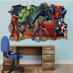 Superhero Avengers Vinyl Wall Sticker Hero Spiderman Hulk Boys Bedroom Decor 1151 - thumbnail 3