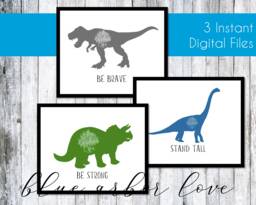 Dinosaurs Nursery Kid's Room Subway Wall Art Sign - thumbnail 1