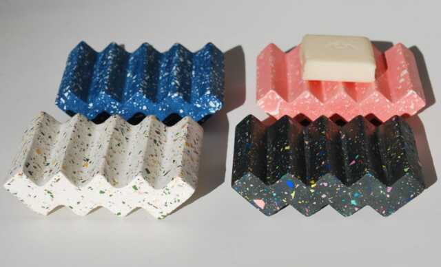 Handmade Terrazzo Soap Dish Modern Jesmonite Holder - image 1