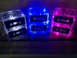 Lot Of 10 Cassette Tape Centerpiece, Cassette Mixtape Lamp Or Nightlight. 80's/90's Themed Event. 80's Centerpiece - thumbnail 1