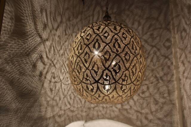 Moroccan Handmade Brass Lamp, Ball Pendant Light, Oriental Hanging Gold Lampshade, Home Decor Lighting & Ceiling Light - image 1