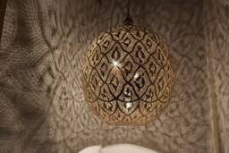 Moroccan Handmade Brass Lamp, Ball Pendant Light, Oriental Hanging Gold Lampshade, Home Decor Lighting & Ceiling Light
