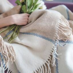 Personalized Wool Checkered Throw Blanket Plaid Home Decor - thumbnail 3
