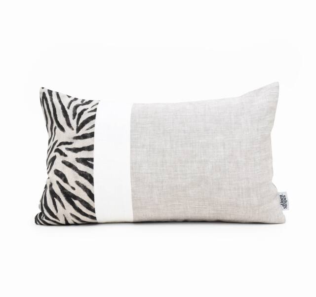 Zebra Pillow Covers 12x20 Cushion Cover, Linen Case Lumbar Covers, Color Block Cover Geometric, Animal Print Cushions - image 1