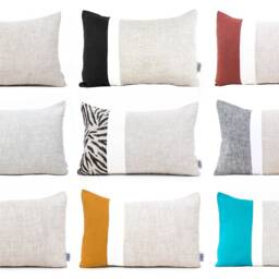 Zebra Pillow Covers 12x20 Cushion Cover, Linen Case Lumbar Covers, Color Block Cover Geometric, Animal Print Cushions - thumbnail 2