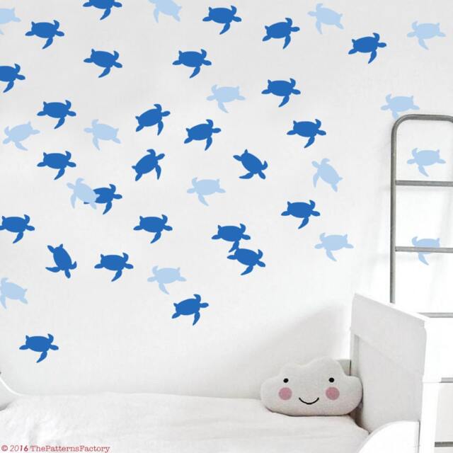 Sea Turtle Wall Decals Swimming Stickers, Nursery Decor - image 1