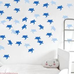 Sea Turtle Wall Decals Swimming Stickers, Nursery Decor - thumbnail 1