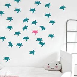 Sea Turtle Wall Decals Swimming Stickers, Nursery Decor - thumbnail 2