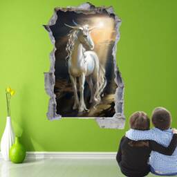 Unicorn Enchanted Forest Fantasy Wall Sticker Mural Decal Print Art Kids Girls Bedroom Decor Ct46 - thumbnail 2
