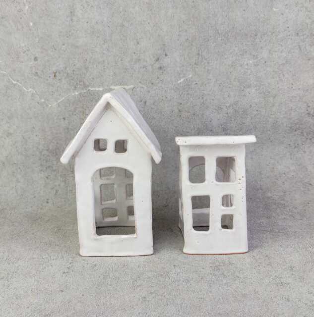 Candle Holder, Ceramic White Houses, Tealight Lantern, Ceramics & Pottery, Garden Decoration, Ceramic Decor, Fish House - image 1
