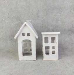 Candle Holder, Ceramic White Houses, Tealight Lantern, Ceramics & Pottery, Garden Decoration, Ceramic Decor, Fish House