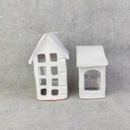 Candle Holder, Ceramic White Houses, Tealight Lantern, Ceramics & Pottery, Garden Decoration, Ceramic Decor, Fish House - thumbnail 3