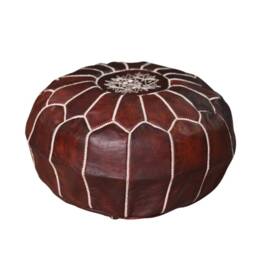 Vintage-Inspired Leather Pouf Handmade Opulence For Your Living Space - Exquisite Moroccan Pouf Custom Seating - thumbnail 2
