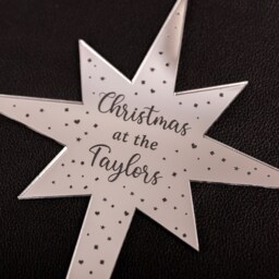 Personalized Polaris Star Christmas Tree Topper Engraved Wood Or Acrylic - thumbnail 3