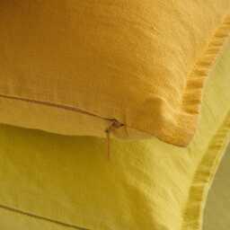 Pure Linen Pillow Cover Zipper, Soft Washed Cushioncase, Bed Cushioncover With Zip, Couch Or Sofa Pillowcase Color Softened Throw - thumbnail 3