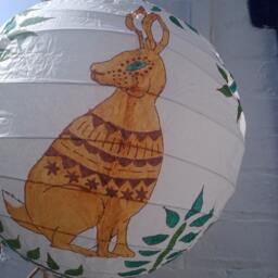 Rabbit Paper Lampshade-Rabbits - Home Decor - Children's Bedroom - Paper Anniversary - Rice Lampshade - Gift For Rabbit Lovers - Lamp - thumbnail 4
