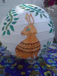 Rabbit Paper Lampshade-Rabbits - Home Decor - Children's Bedroom - Paper Anniversary - Rice Lampshade - Gift For Rabbit Lovers - Lamp