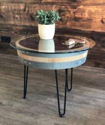 "Wine Barrel Coffee Table Tripod ""Red Wine"