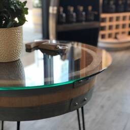 "Wine Barrel Coffee Table Tripod ""Red Wine" - thumbnail 2