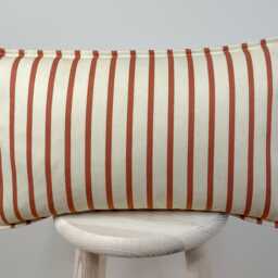 stripe - Terracotta - Red Pattern Outdoor Garden Handmade Cushion Covers - thumbnail 4
