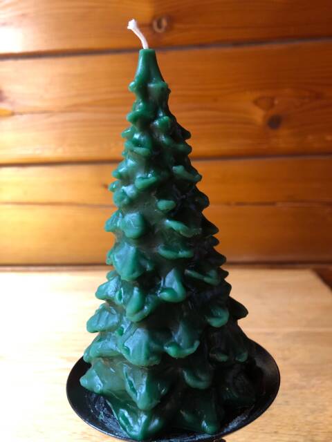 6 1/2 Inch All Beeswax Christmas Tree Candle 100% Beeswax - image 1