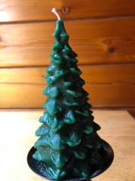 6 1/2 Inch All Beeswax Christmas Tree Candle 100% Beeswax - thumbnail 1