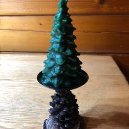 6 1/2 Inch All Beeswax Christmas Tree Candle 100% Beeswax - thumbnail 2