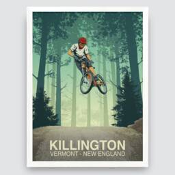 Killington Mountain Bike Trail Art Print Vermont, New England - thumbnail 2