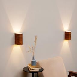 Rosewood Wall Sconce Pair Rustic Modern Wood Lamps