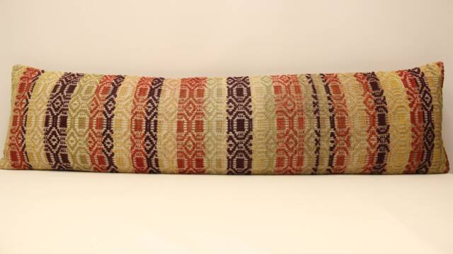 Extralong King Size Pillow Textile Cover, 12x47 - 30x120 cm Unique Lumbar Flaming Cover Bedding Pillow Kilim Oblong, 4Oyf-168 - image 1