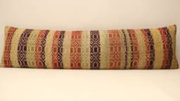 Extralong King Size Pillow Textile Cover, 12x47 - 30x120 cm Unique Lumbar Flaming Cover Bedding Pillow Kilim Oblong, 4Oyf-168 - thumbnail 1