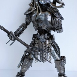 Predator Scrap Metal Sculpture, Handmade Recycled Steel Art, One-Of-A-Kind Father Day Gift For Him - thumbnail 2