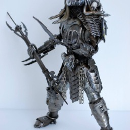 Predator Scrap Metal Sculpture, Handmade Recycled Steel Art, One-Of-A-Kind Father Day Gift For Him - thumbnail 3