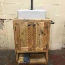 Salisbury -Handmade Reclaimed Timber Bathroom Vanity Unit - Rustic Wooden Cabinet With Sink, Custom Sizes - thumbnail 1