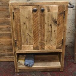 Salisbury -Handmade Reclaimed Timber Bathroom Vanity Unit - Rustic Wooden Cabinet With Sink, Custom Sizes - thumbnail 4
