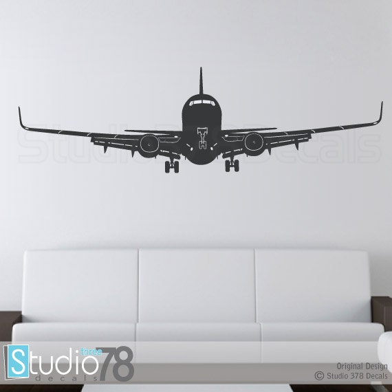 Boeing 737 Airplane Wall Decal - Aviation Nursery Decor - image 1