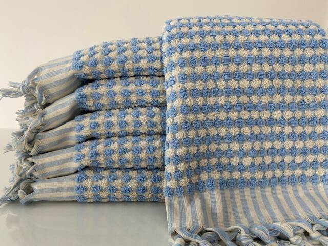 Soft Towel, Baby Blue Turkish Hand Bath Face Kitchen Wedding Organic Cotton Guest Towel - image 1