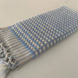Soft Towel, Baby Blue Turkish Hand Bath Face Kitchen Wedding Organic Cotton Guest Towel - thumbnail 3