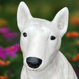 Concrete Bull Terrier Statue White Stone Dog Figurine Cement Pet Sculpture Outdoor Garden Ornament Yard Decor Gift For Lover Pet Loss - thumbnail 4