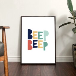 Car Nursery Prints, & Vehicles Boys Bedroom Decor, Playroom Wall Art, Beep Beep, Vroom Print - thumbnail 3