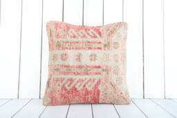 Handmade Turkish Kilim Pillow Cover Vintage Anatolian Cushion - 16x16 - thumbnail 1