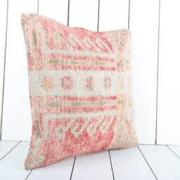 Handmade Turkish Kilim Pillow Cover Vintage Anatolian Cushion - 16x16 - thumbnail 2