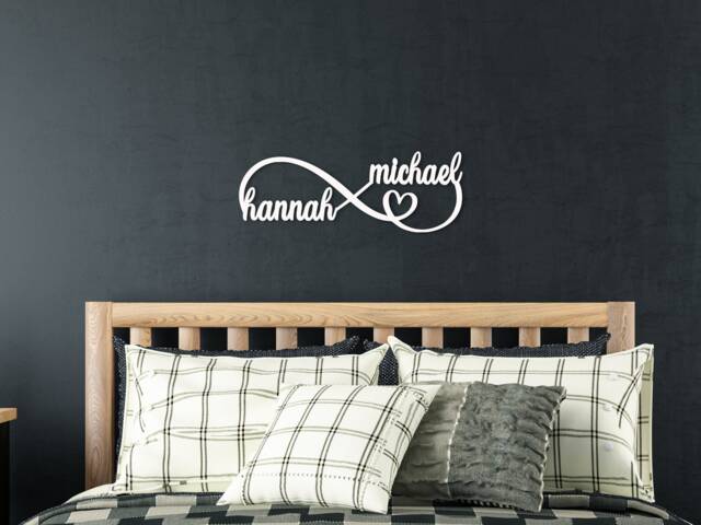 Personalized Infinity Sign, Custom PVC Wall Art, Wedding Gift